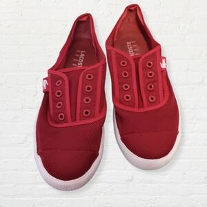 Lacoste sizs 5 Sport red Meyas mesh laceless sneakers